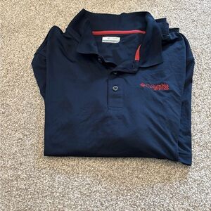Columbia Navy Polo Shirt with Red Accent